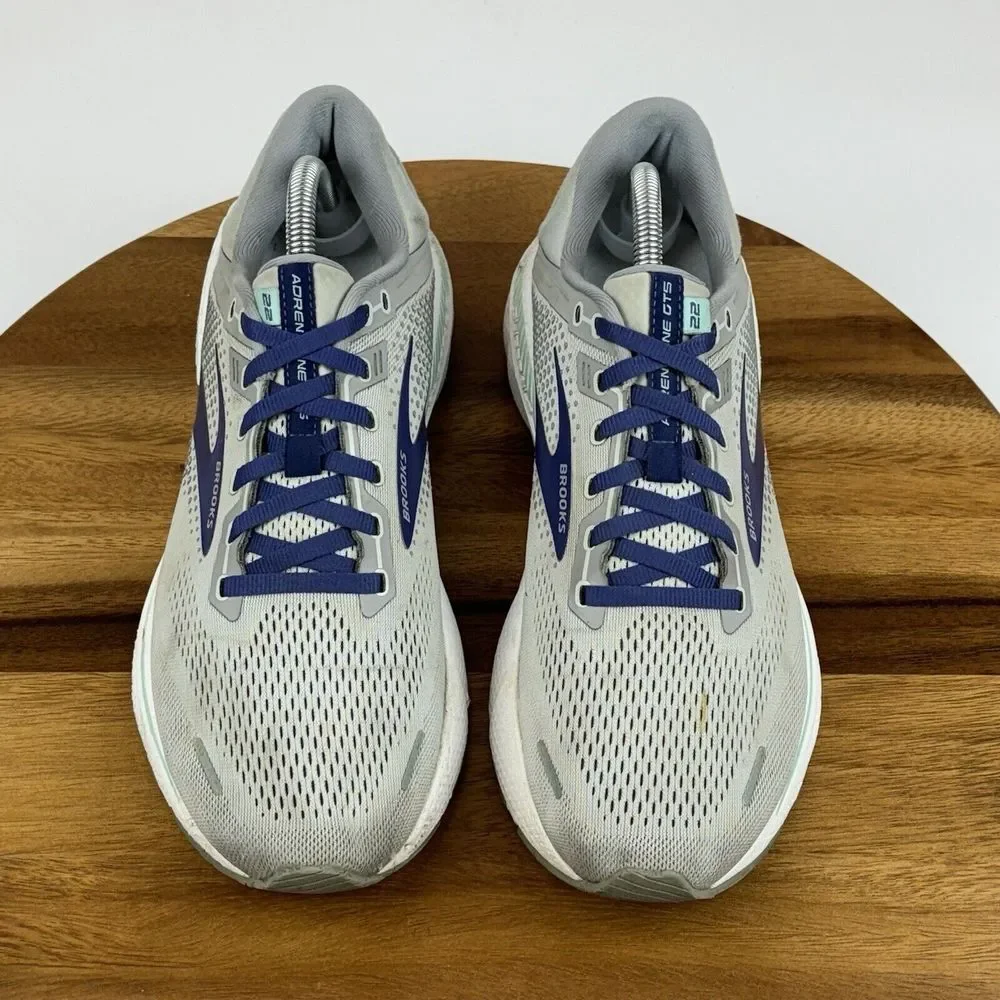 Womens Brooks Adrenaline‎ GTS 22 Gray Athletic Running Sneakers Shoes Size 11 B